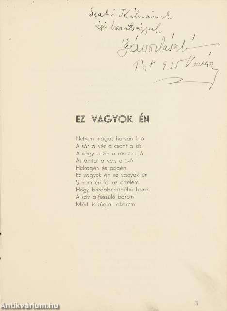 Szomorú vasárnap (dedikált példány)