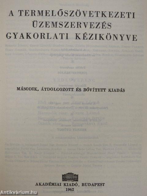 A termelőszövetkezeti üzemszervezés gyakorlati kézikönyve