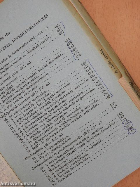 A termelőszövetkezeti üzemszervezés gyakorlati kézikönyve