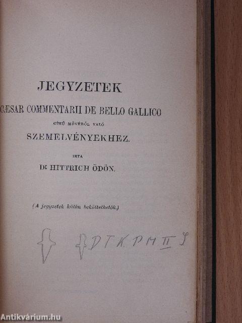 Szemelvények C. Julius Caesar Commentarii de Bello Gallico című művéből/Jegyzetek Caesar Commentarii de Bello Gallico című művéből való szemelvényekhez