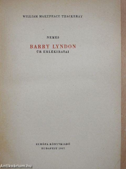 Nemes Barry Lyndon úr emlékiratai