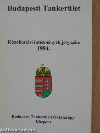 Közoktatási intézmények jegyzéke 1994.