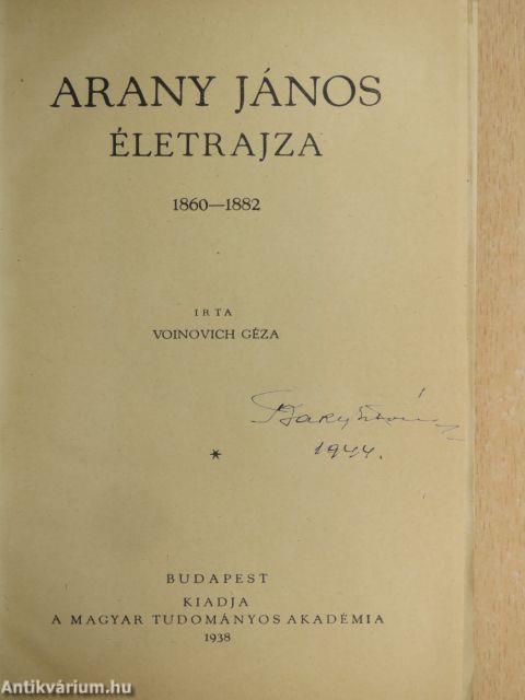 Arany János életrajza III.