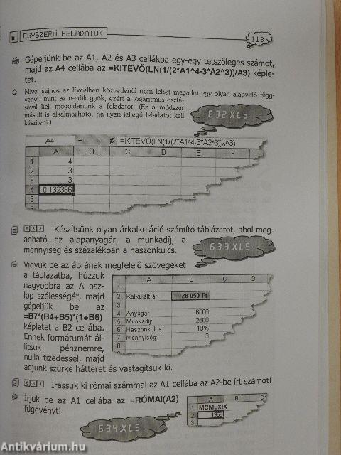 Táblázatkezelési gyakorlatok - CD-vel