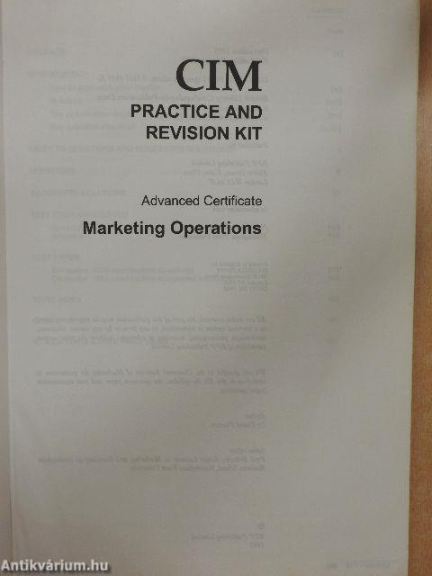 CIM Practice & Revision Kit - Advanced Certificate - Marketing Operations