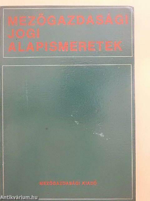 Mezőgazdasági jogi alapismeretek