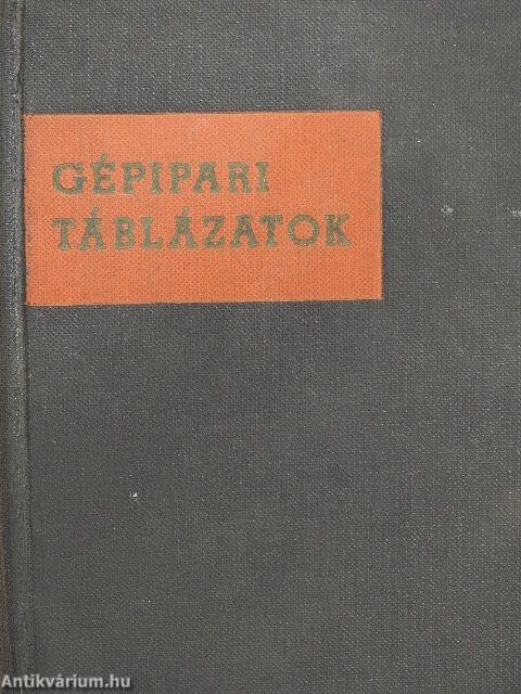 Gépipari táblázatok