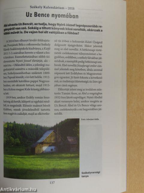 Székely kalendárium 2018