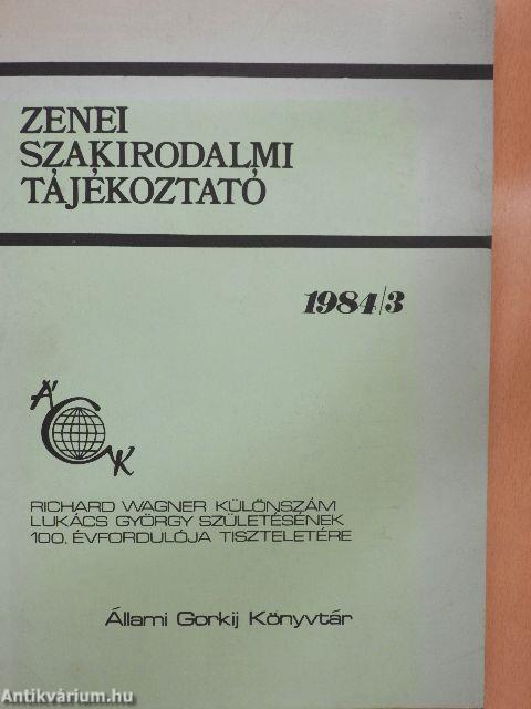 Zenei Szakirodalmi Tájékoztató 1984/3.