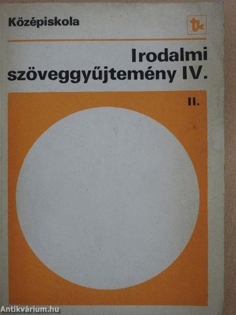 Irodalmi szöveggyűjtemény IV/II.