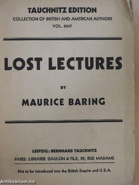 Lost lectures or the fruits of experience