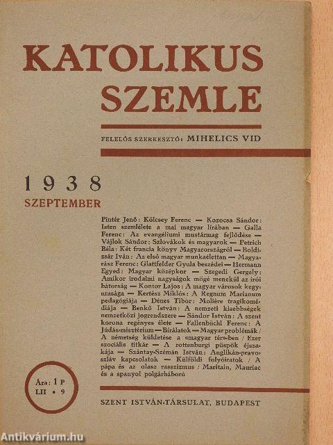 Katolikus szemle 1938. szeptember