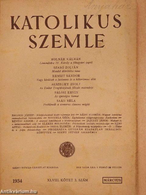 Katolikus Szemle 1934. március