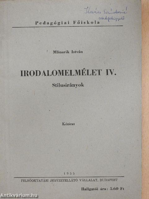 Irodalomelmélet IV.