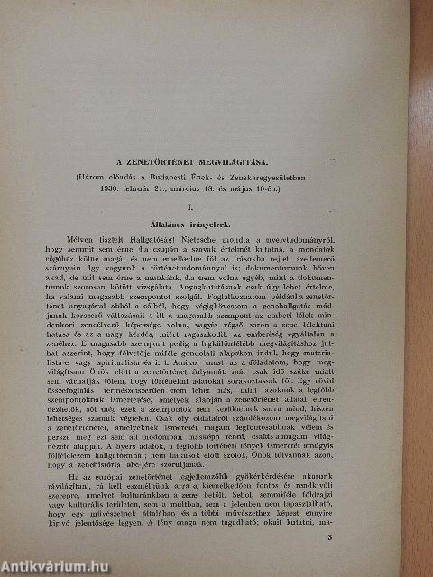 A zenetörténet megvilágitása