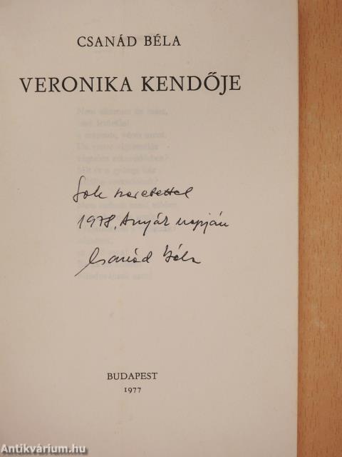 Veronika kendője (dedikált példány)