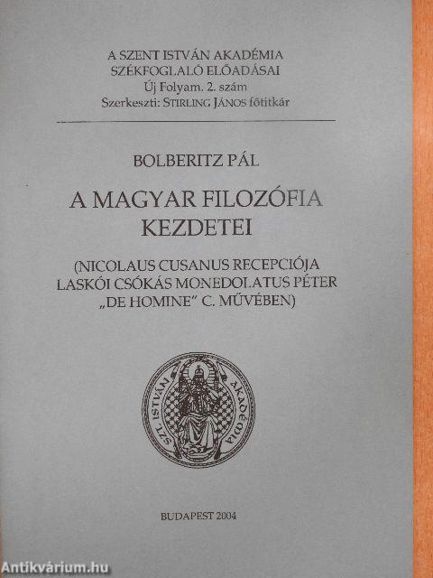 A magyar filozófia kezdetei