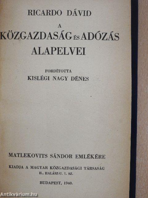 A közgazdaság és adózás alapelvei