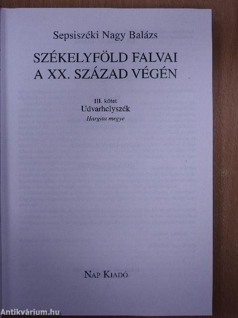 Székelyföld falvai a huszadik század végén III.