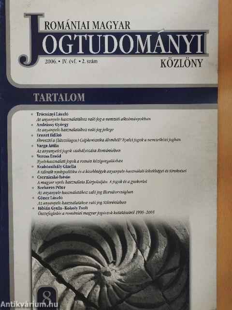 Romániai Magyar Jogtudományi Közlöny 2006/2.