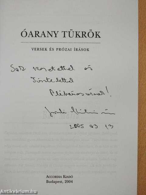 Óarany tükrök (dedikált példány)