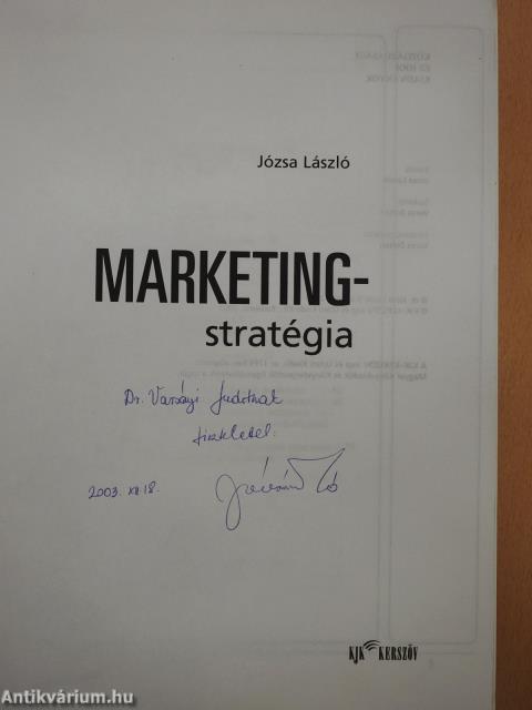 Marketingstratégia/Marketing Strategy (dedikált példány)