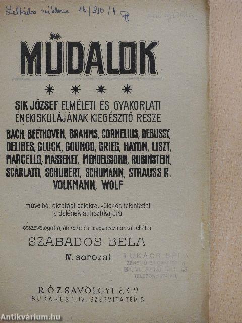 Műdalok IV.