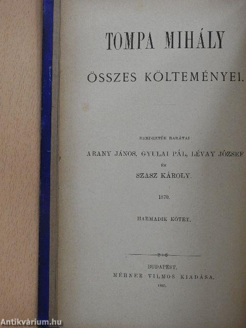 Tompa Mihály összes költeményei III. (töredék)