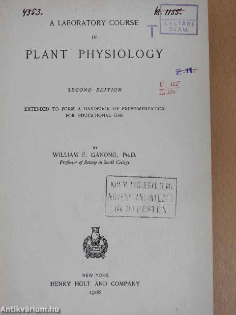 A laboratory course in plant physiology