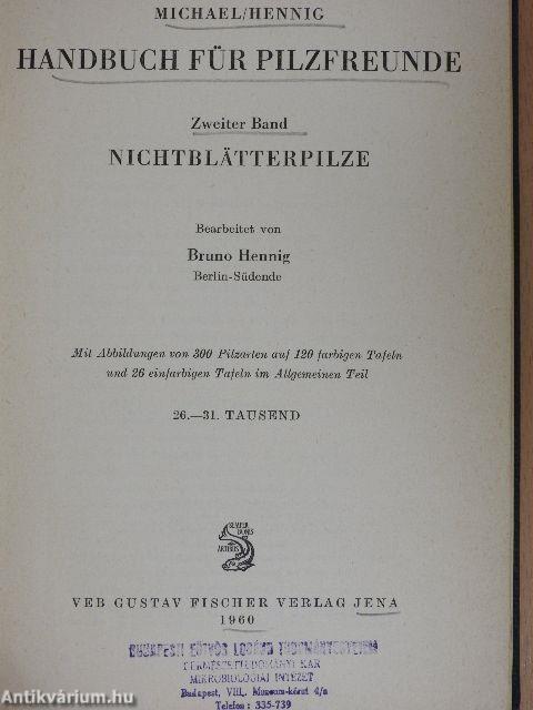 Handbuch für Pilzfreunde II.