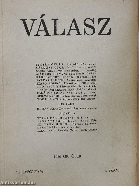 Válasz 1946. október