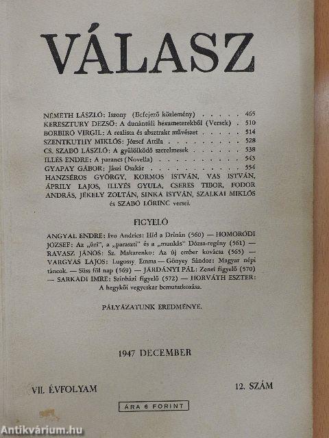 Válasz 1947. december