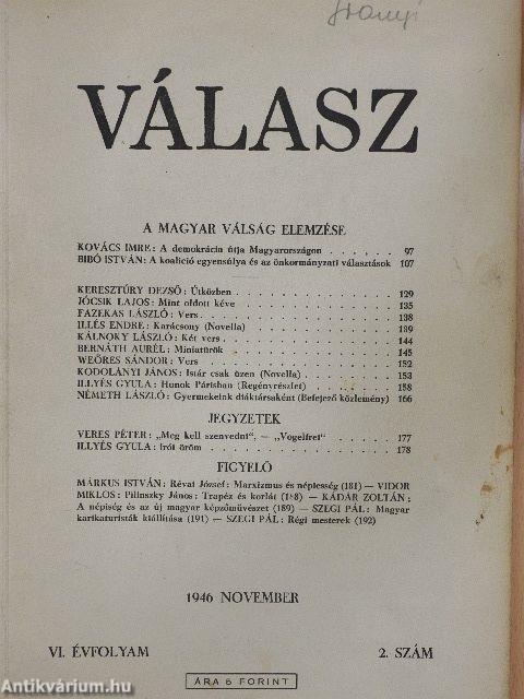 Válasz 1946. november