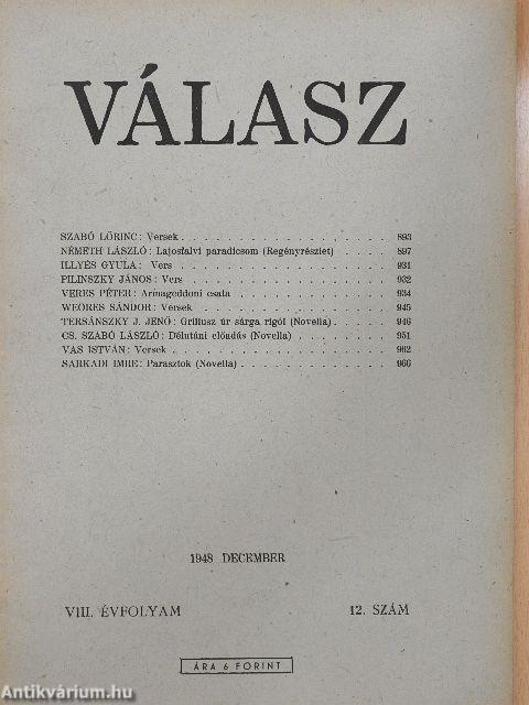 Válasz 1948. december