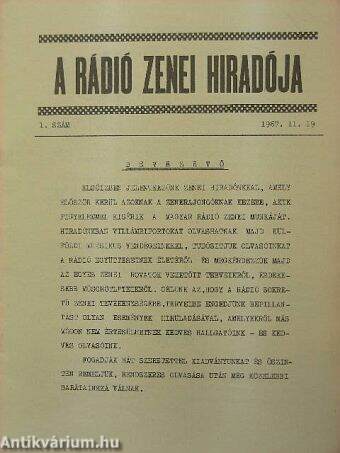 A rádió zenei híradója 1967. november 19.