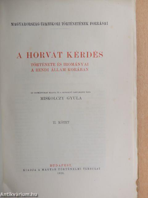 A horvát kérdés II. 