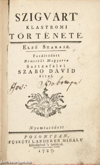 Szigvárt klastromi története I.