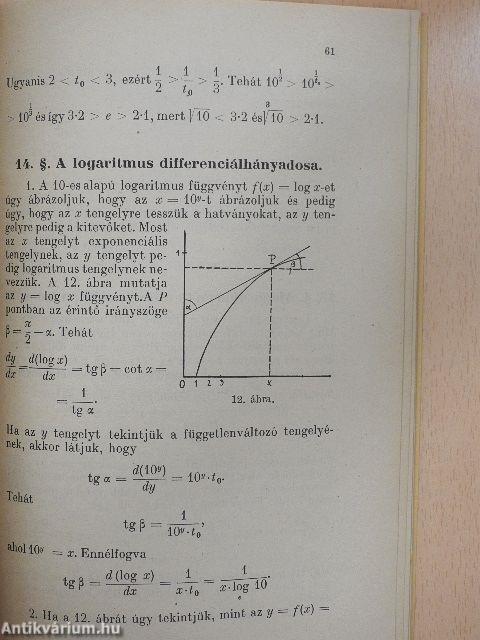 Differenciál- és integrálszámitás középiskolák számára