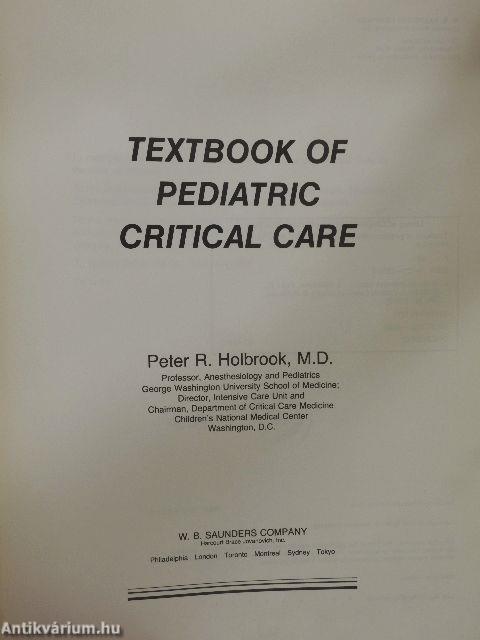 Textbook of Pediatric Critical Care