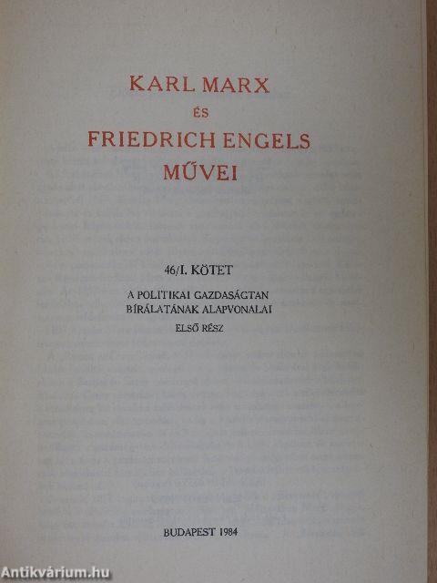 Karl Marx és Friedrich Engels művei 46/I. (töredék)