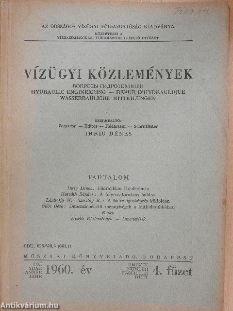 Vízügyi közlemények 1960/4.