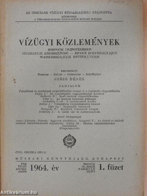 Vízügyi közlemények 1964/1.