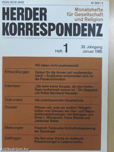 Herder Korrespondenz Januar-Dezember 1985