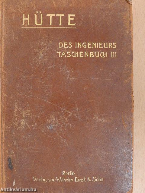 "Hütte" Des Ingenieurs Taschenbuch III. (töredék)