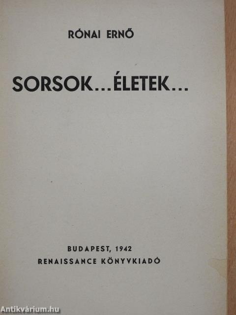 Sorsok... életek...(dedikált példány)