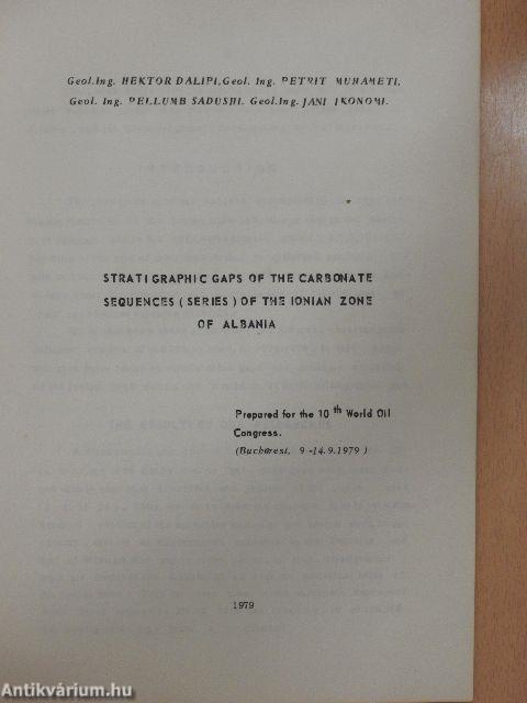 Stratigraphic Gaps of the Carbonate Sequences (Series) of the Ionian Zone of Albania