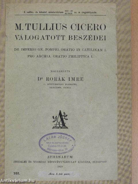 M. Tullius Cicero válogatott beszédei