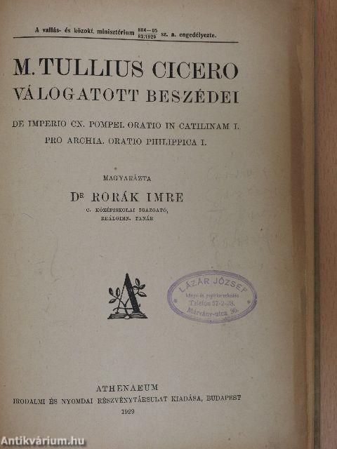 M. Tullius Cicero válogatott beszédei