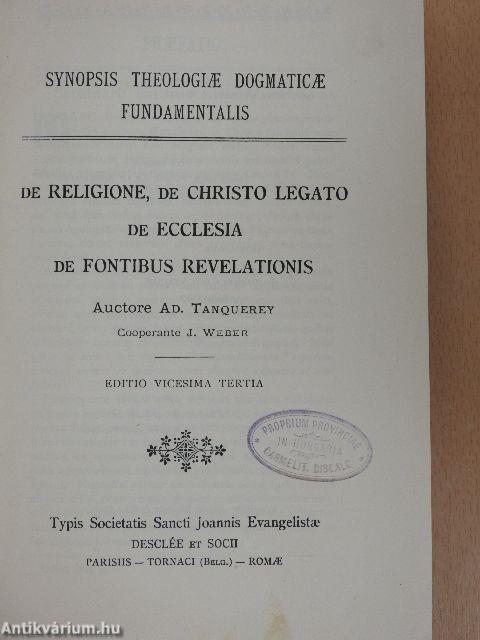 Synopsis Theologiae Dogmaticae Fundamentalis I.