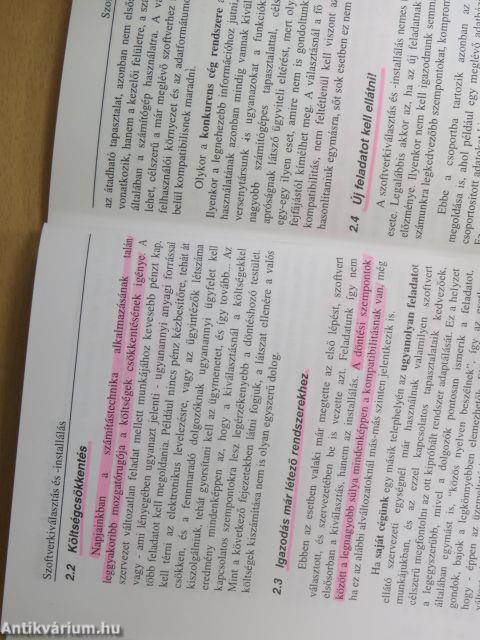 Szoftverkiválasztás és -installálás